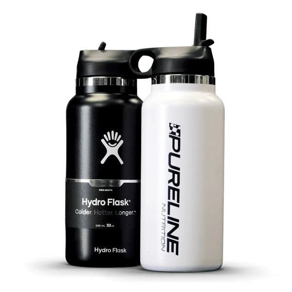 HydroFlask 32 oz Wide Mouth w/ Straw Lid  Pureline Nutrition - Pureline  Nutrition